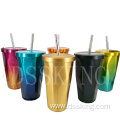 Gradient stainless steel straw cup